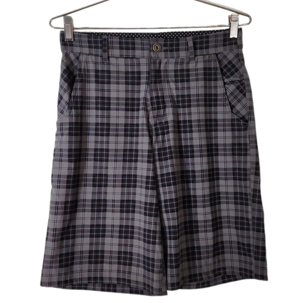 Lululemon Gray Plaid Kahuna Bermuda Shorts Sz 30 Pockets Stretch Golf Athleisure